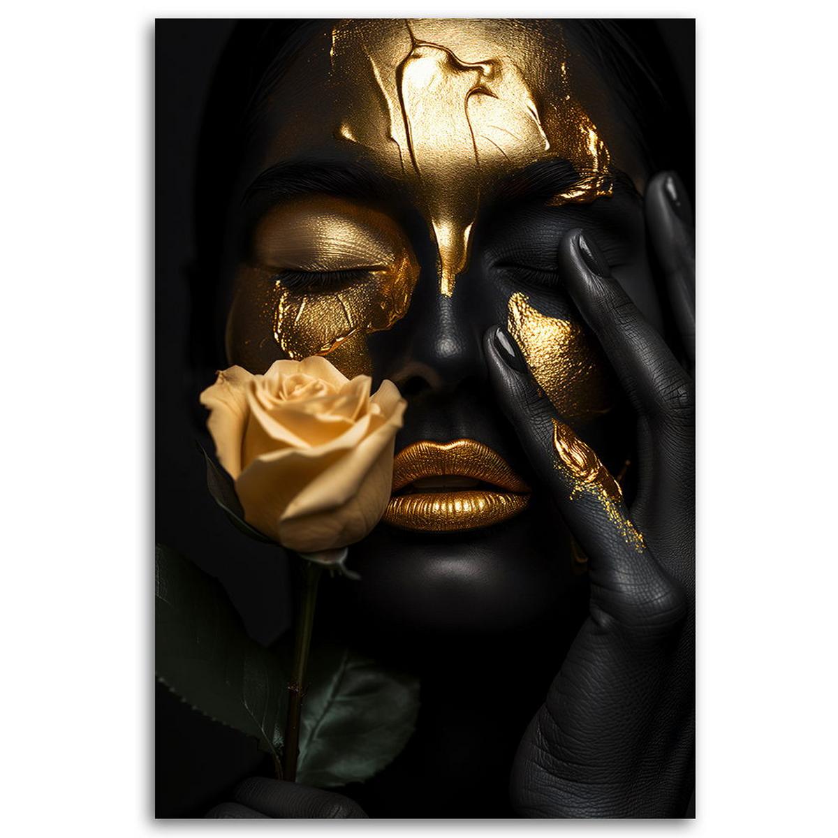 KUNSTDRUCK Schwarz 80/120 cm - Schwarz, Textil (80/120cm) - KUNSTLOFT