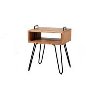 NACHTTISCH QARO Holz Akazie - Zwetschgeholzfarben, Holz (40/48/34cm) - KAWOLA