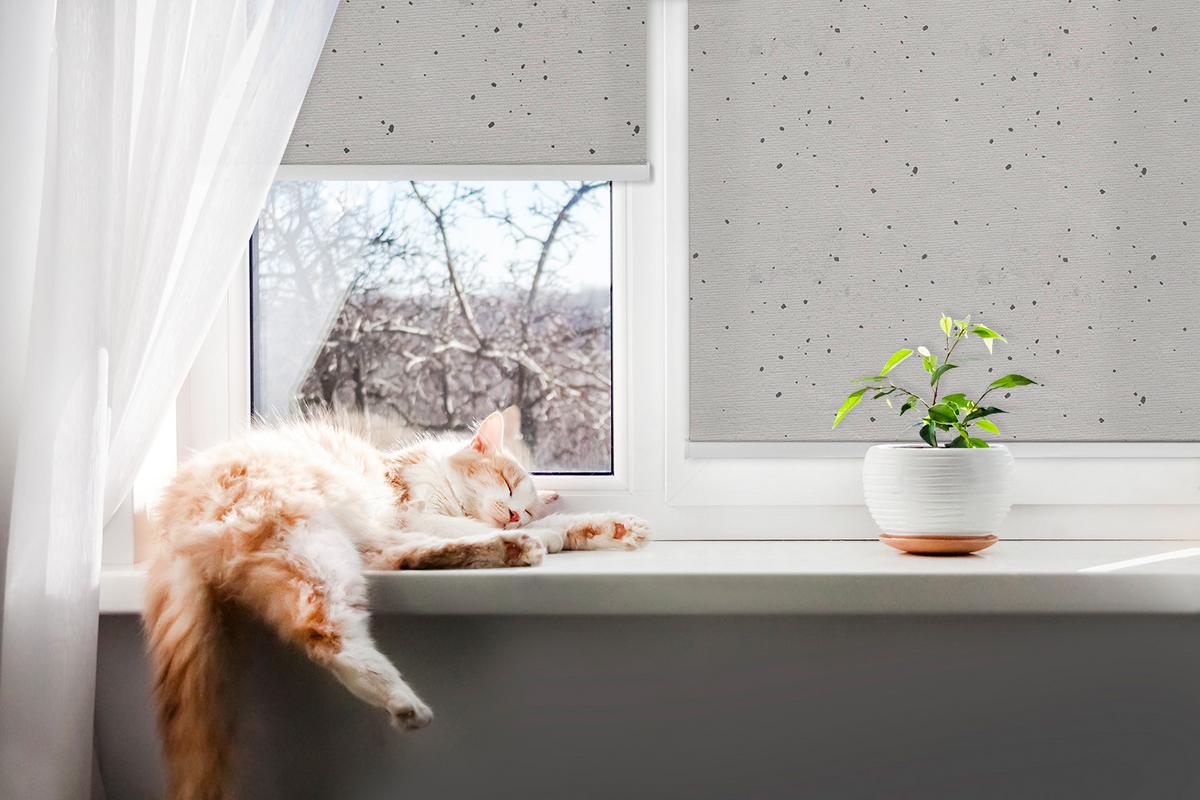INNENROLLO - Fensterrollo - Rollo - 70x140 cm - Flecken - Grau, Kunststoff (70/140/0.5cm) - TULUP