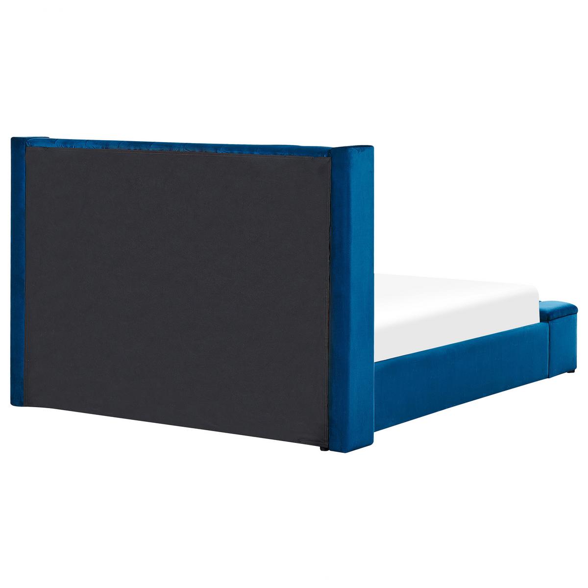 POLSTERBETT 160/200cm Marineblau Noyers - Blau, Textil (160/200cm) - Beliani