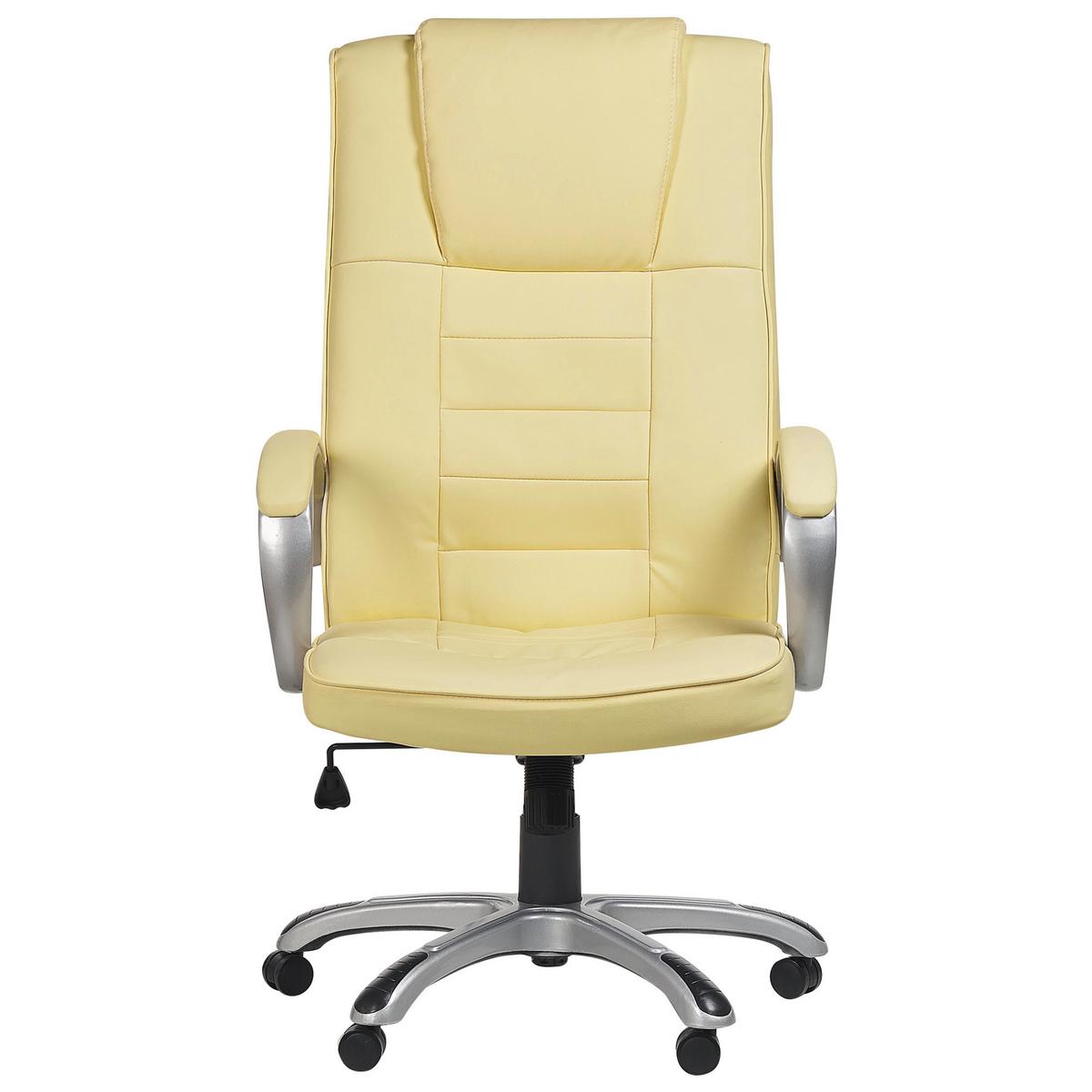 BÜROSTUHL Kunstleder Beige Grandeur II - Beige, Textil/Metall (53/127/73cm) - Beliani