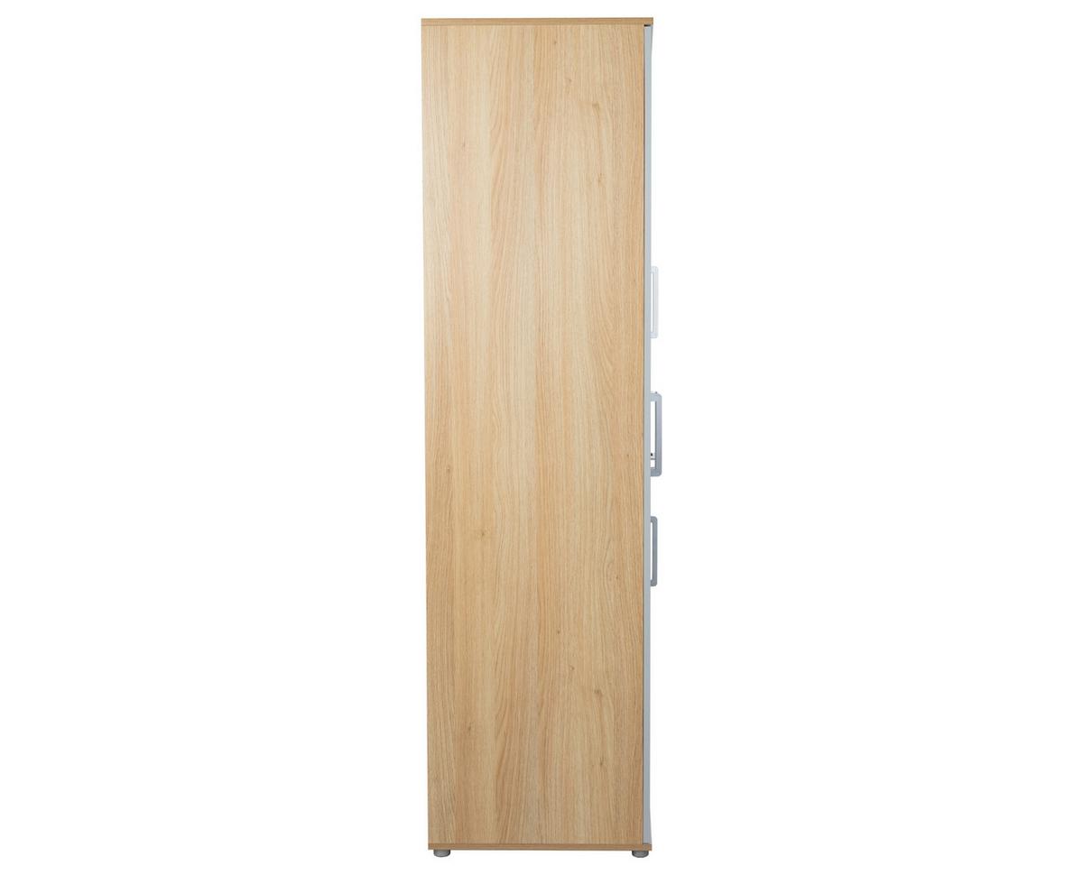 KLEIDERSCHRANK Elina - Eichefarben/Silberfarben, Holzwerkstoff/Kunststoff (1/1/1cm) - arthur berndt
