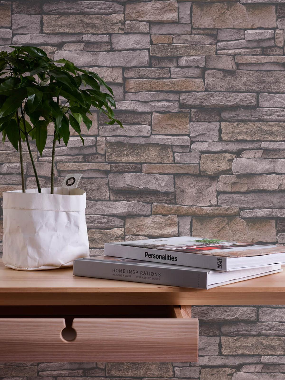VLIESTAPETE Grau 53/1005 cm - Braun, Textil (53/1cm) - KUNSTLOFT