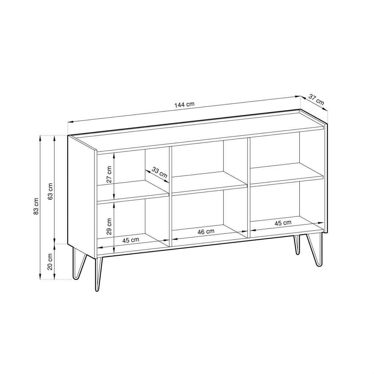 KOMMODE K144 EUPHORIA - Schwarz, Holzwerkstoff (144/83/37cm) - Lookway