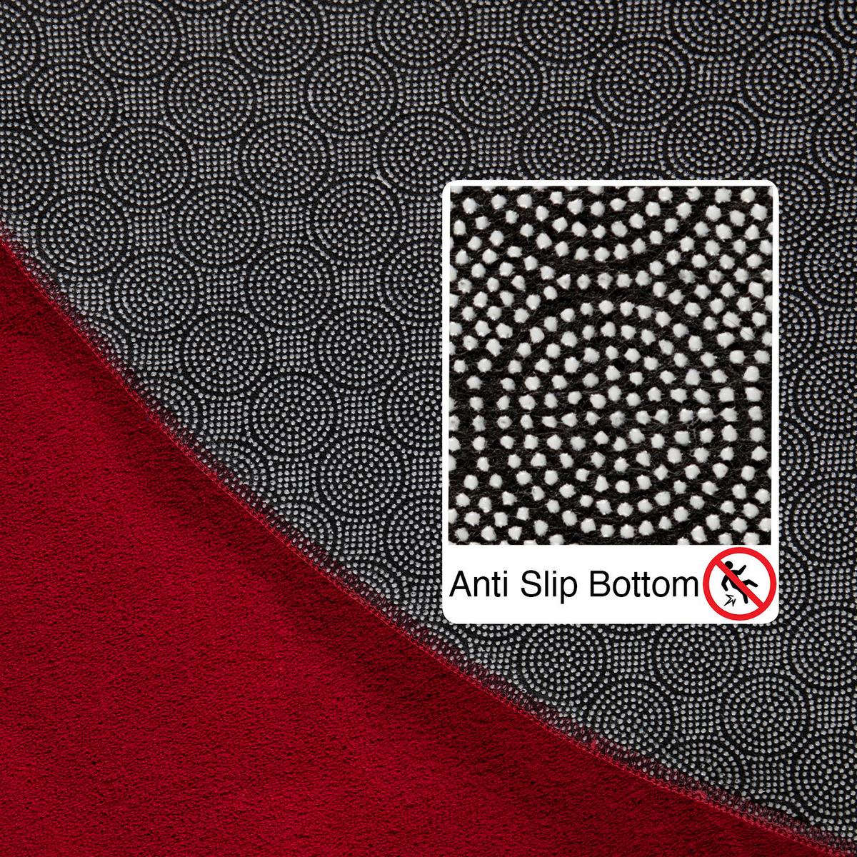 TEPPICH Kurzflor Waschbar LECH in Rot, einfarbig, Ø 120 cm - Rot, Textil (120/120cm) - KADIMA DESIGN