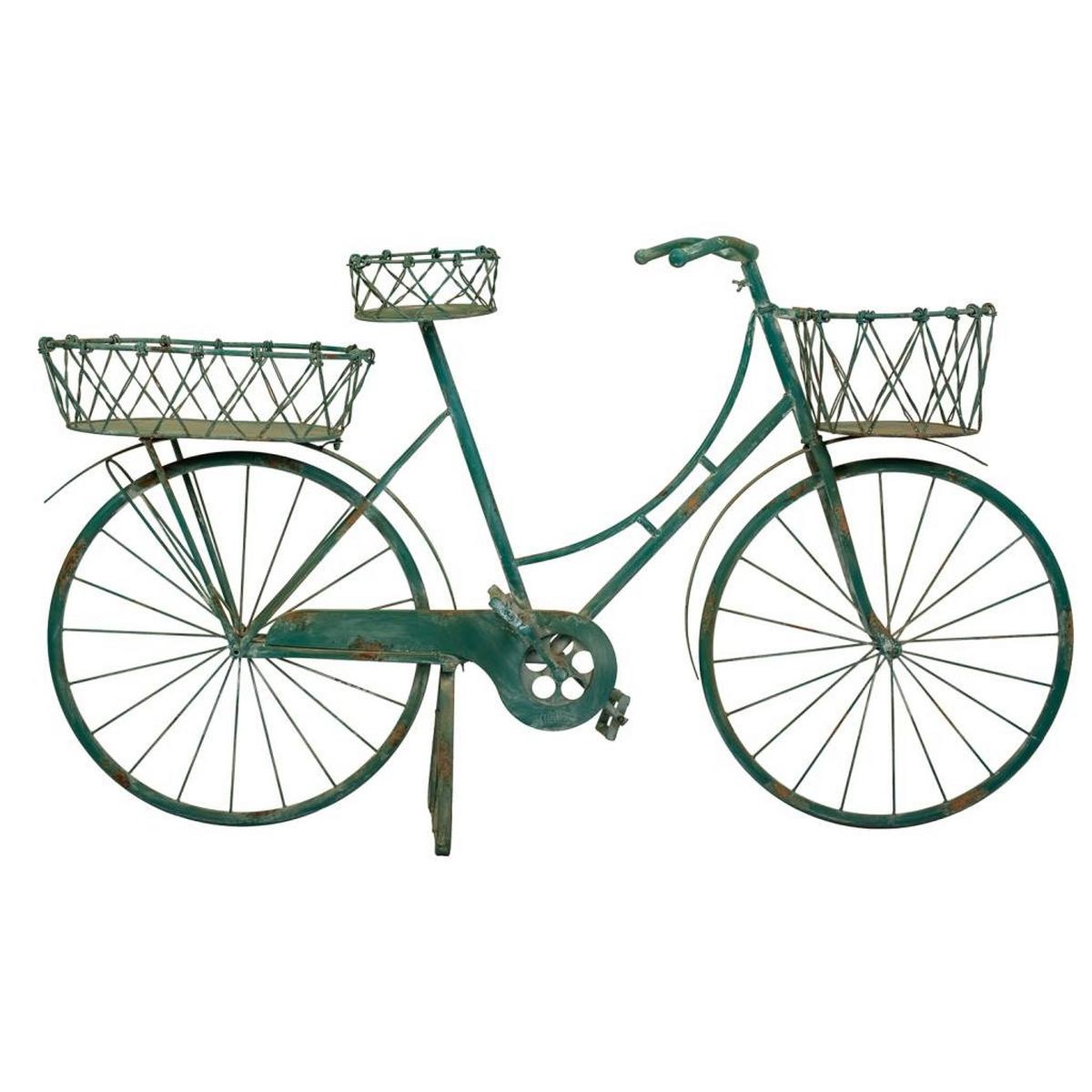FAHRRAD metalldeko, Grün, 150x50x89 cm - Grün, Metall (150/89/50cm) - Wanderlust