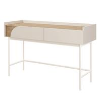 KONSOLENTISCH Camel mit 2 Schubladen und geriffeltem Detail, 120 cm, Frühlingseiche + Macadamia - Eichefarben/Beige, Holzwerkstoff/Metall (42/122/80cm) - Beautysofa