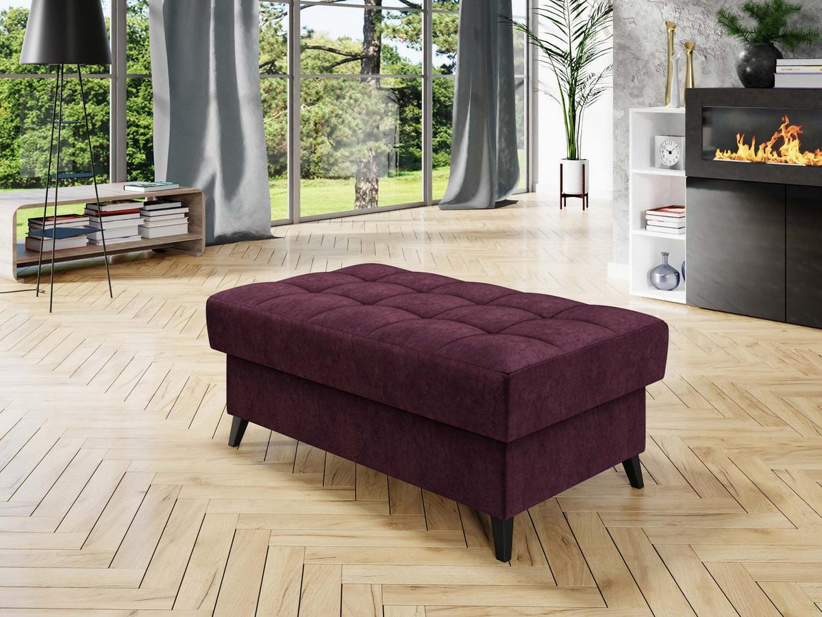 POLSTERHOCKER Nord - Violett/Schwarz, Holz/Textil (106/44/67cm) - MIRJAN24