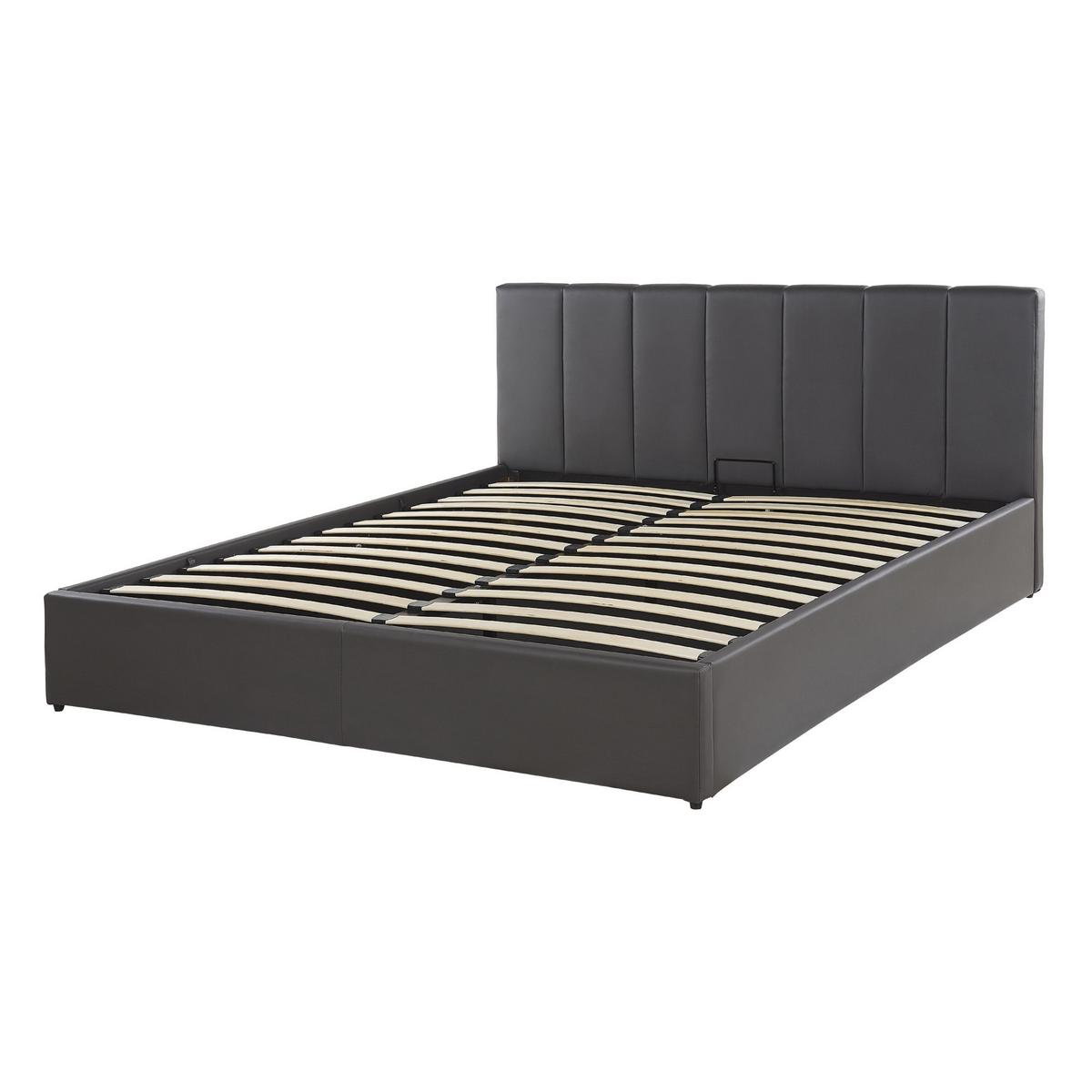 BETT 140/200cm Dunkelgrau Dreux - Dunkelgrau, Textil (140/200cm) - Beliani
