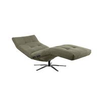 RELAXLIEGE LETICIA Grün Cord Drehbar (360°), Relaxfunktion - Schwarz/Olivgrün, Textil/Metall (82/115/156cm) - KAWOLA