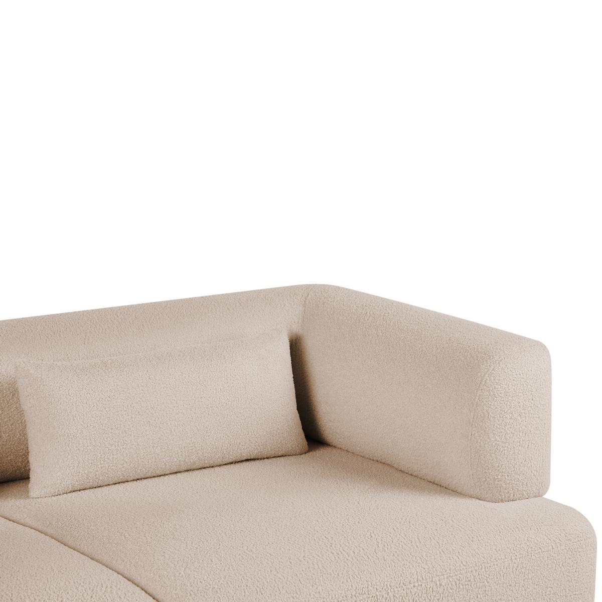 2-SITZER-SOFA Bouclé Beige Movik - Dunkelbraun, Textil (183/74/90cm) - Beliani
