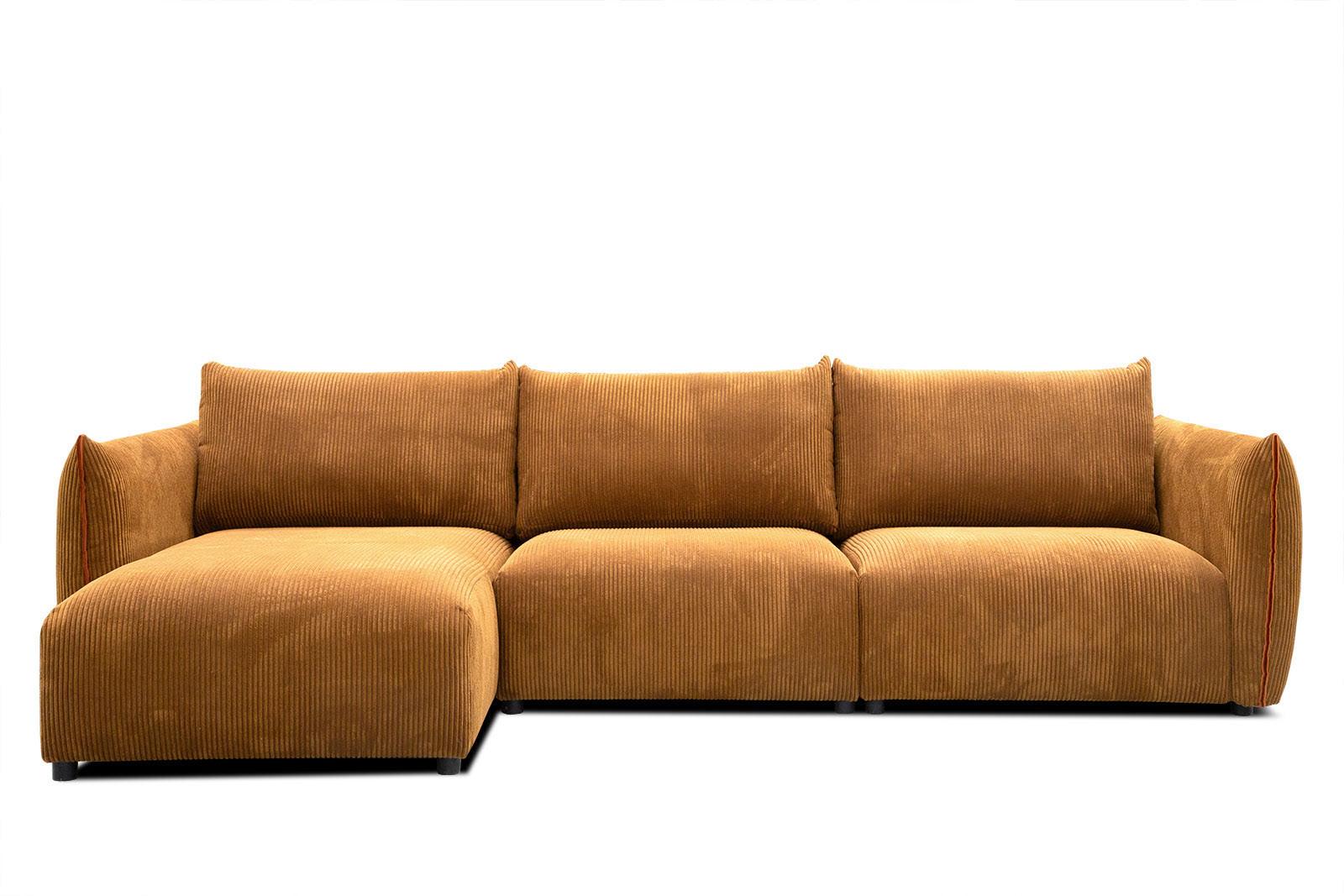 ECKSOFA TAUER 5-Sitzer, honig - Schwarz/Honig, Holzwerkstoff/Kunststoff (173/294cm) - Wozimo
