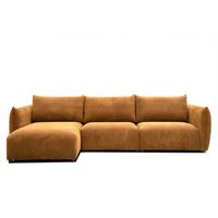 ECKSOFA TAUER 5-Sitzer, honig - Schwarz/Honig, Holzwerkstoff/Kunststoff (173/294cm) - Wozimo