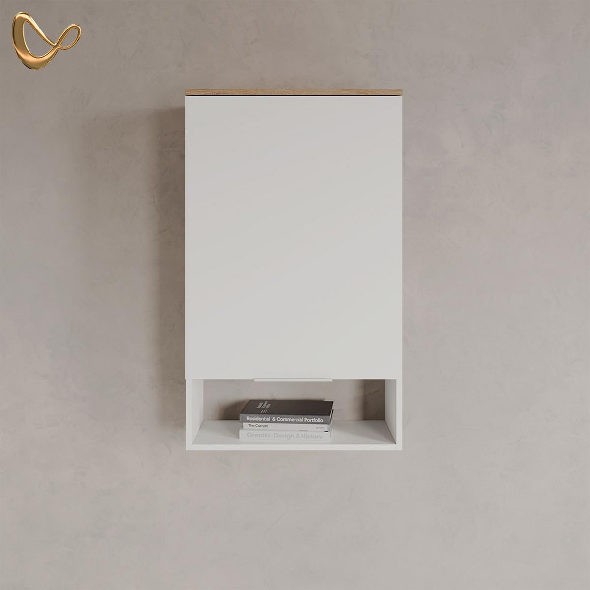 HÄNGESCHRANK Piave Weiß/Sonoma 60 x 100 cm mit Tür - Weiß/Sonoma Eiche, Holzwerkstoff (60/100/30cm) - Livinity®