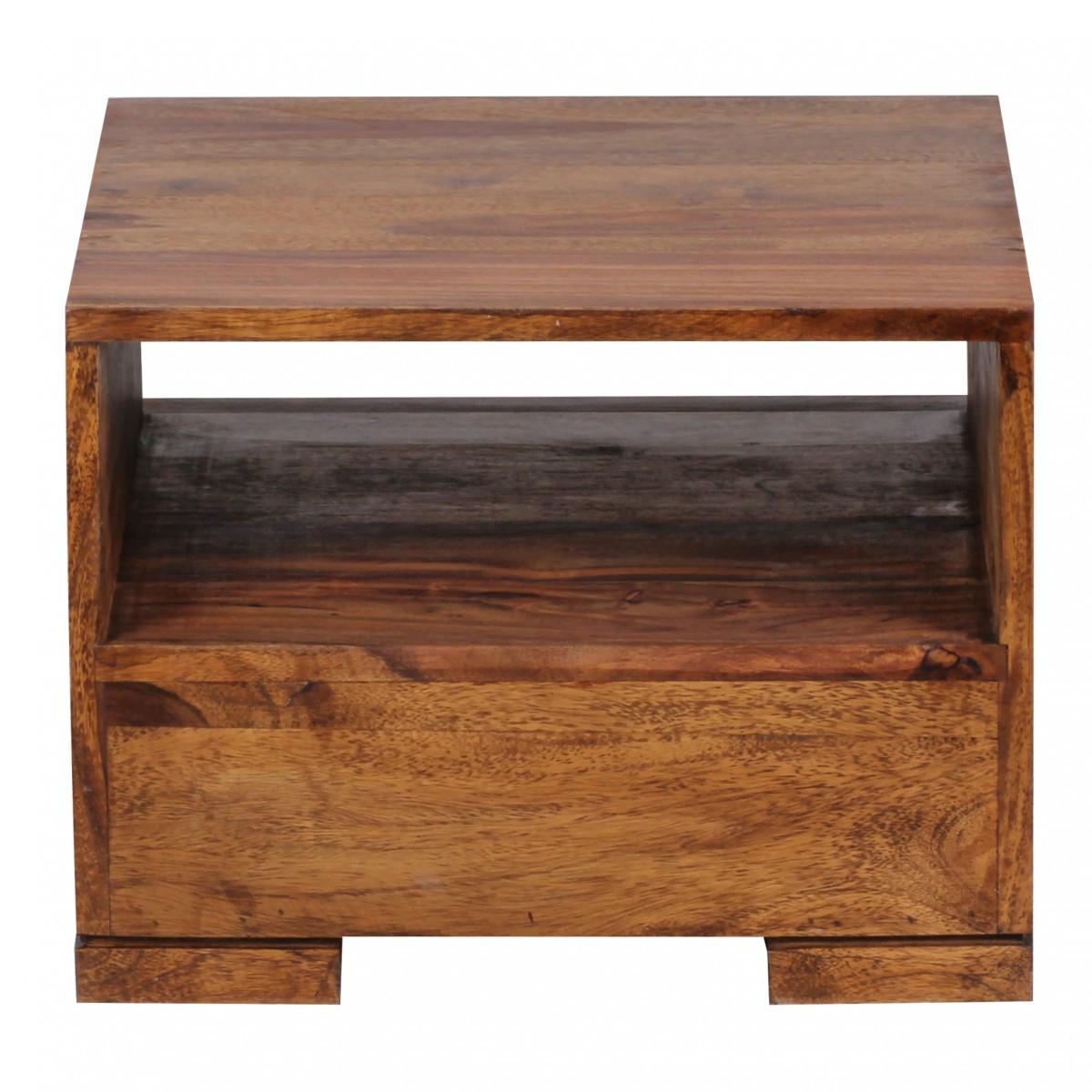 NACHTTISCH Massivholz Schublade Ablage Pflegeleicht NAKO, Braun 40x40x30 cm - Braun, Holz (40/30/40cm) - KADIMA DESIGN