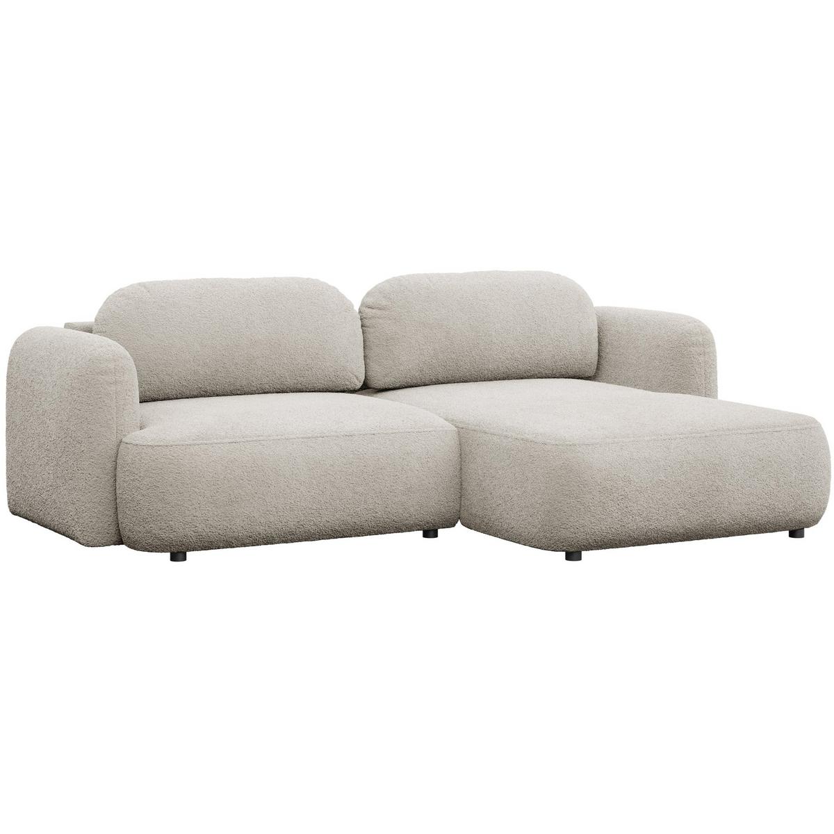 ECKSOFA Tvoya Hellbeige Bouclé - Ecru/Schwarz, Kunststoff/Textil (175/267cm) - Selsey