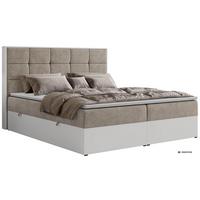 BOXBETT ALVIT 140/200 - Greige Stukture - Topper Visco - H4 - Greige/Schwarz, Kunststoff/Textil (140/200cm) - MKS