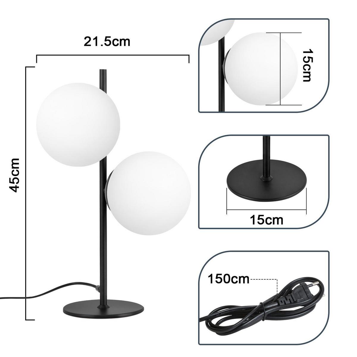 TISCHLEUCHTE Oase 21.5/21.5/45 cm - Schwarz, Metall (21.5/21.5/45cm) - Nettlife