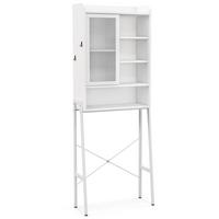 TOILETTENSCHRANK Weiß - Weiß, Holz (29/63/170cm) - COSTWAY