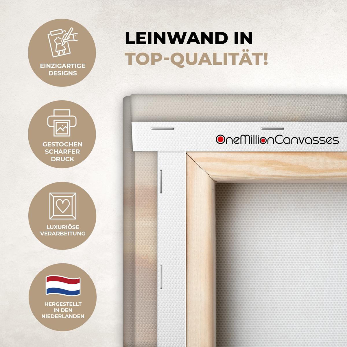 LEINWANDBILD Gras - Morgennebel - Kreuz - Christentum Deko Wohnzimmer 20x30 cm - Beige, Textil (20/30cm) - MuchoWow