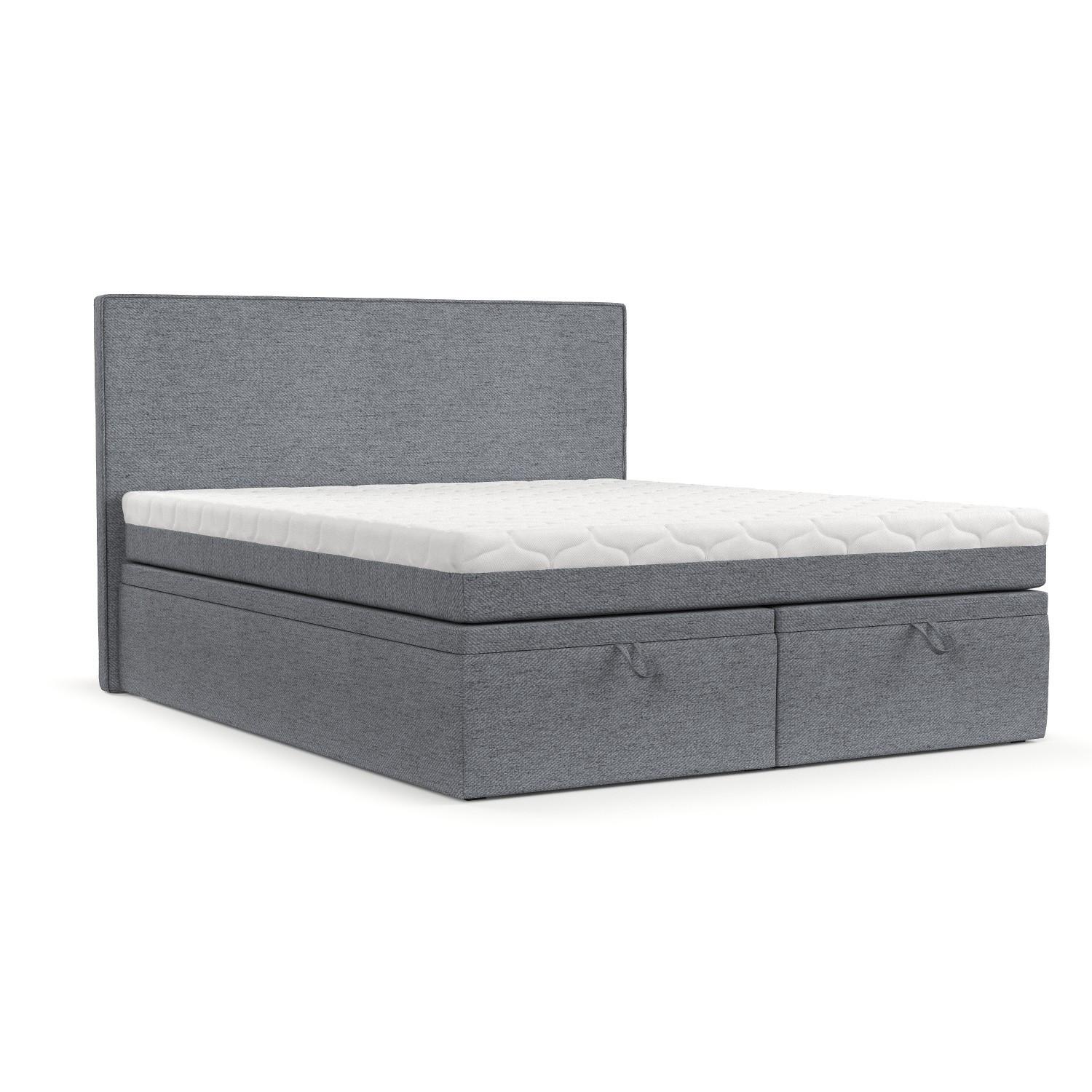 BOXBETT Zalla 160/200 cm Grau im Neve Stoff - Schwarz/Grau, Holz/Holzwerkstoff (160/200cm) - AltaBeds