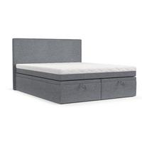 BOXBETT Zalla 160/200 cm Grau im Neve Stoff - Schwarz/Grau, Holz/Holzwerkstoff (160/200cm) - AltaBeds