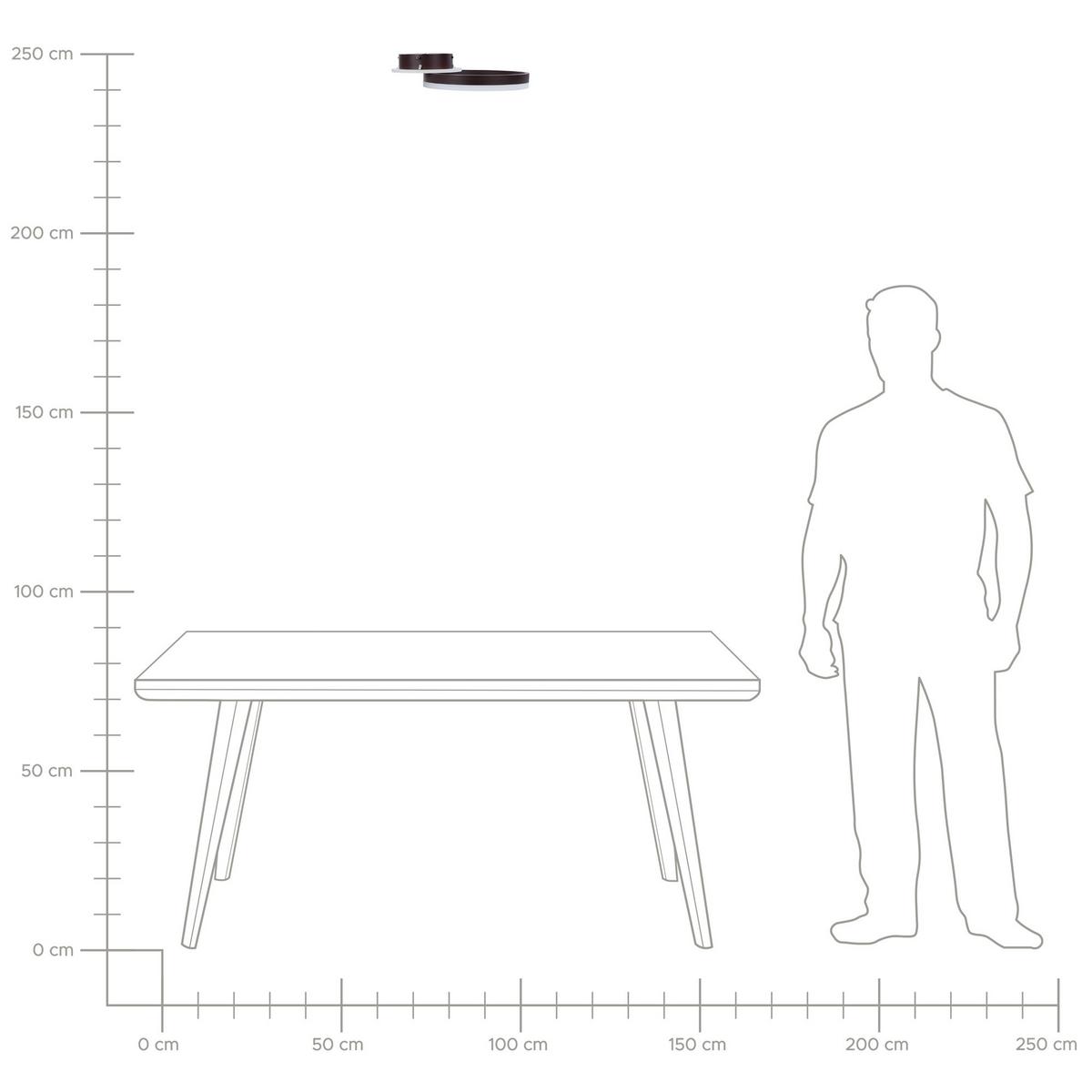 DECKENLEUCHTE Glyde 30/38/9 cm - Braun, Metall (30/38/9cm) - Beliani