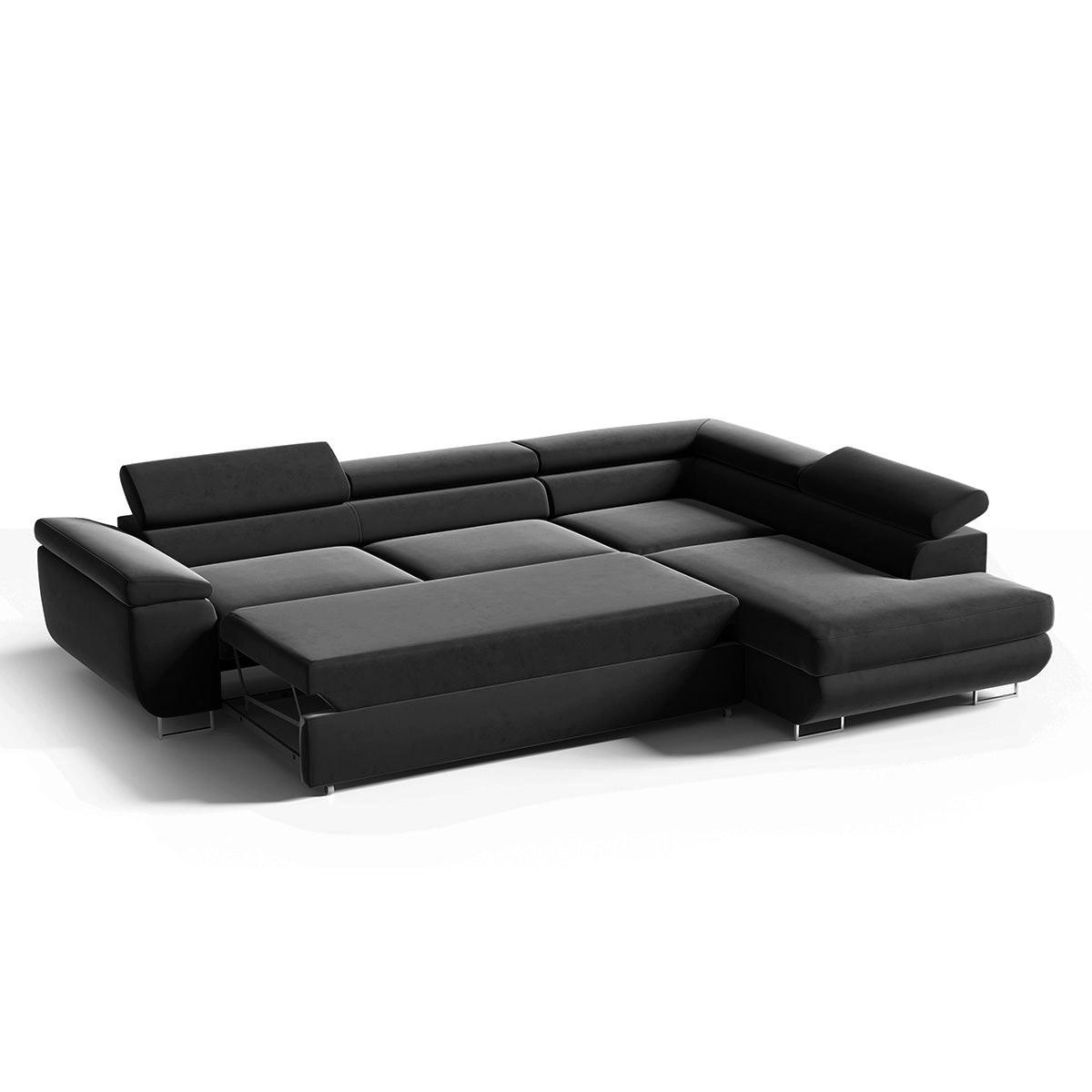 ECKSOFA Lyam 4 Sitzplätze Schwarz - Schwarz, Holzwerkstoff (271/201cm) - Petits-meubles