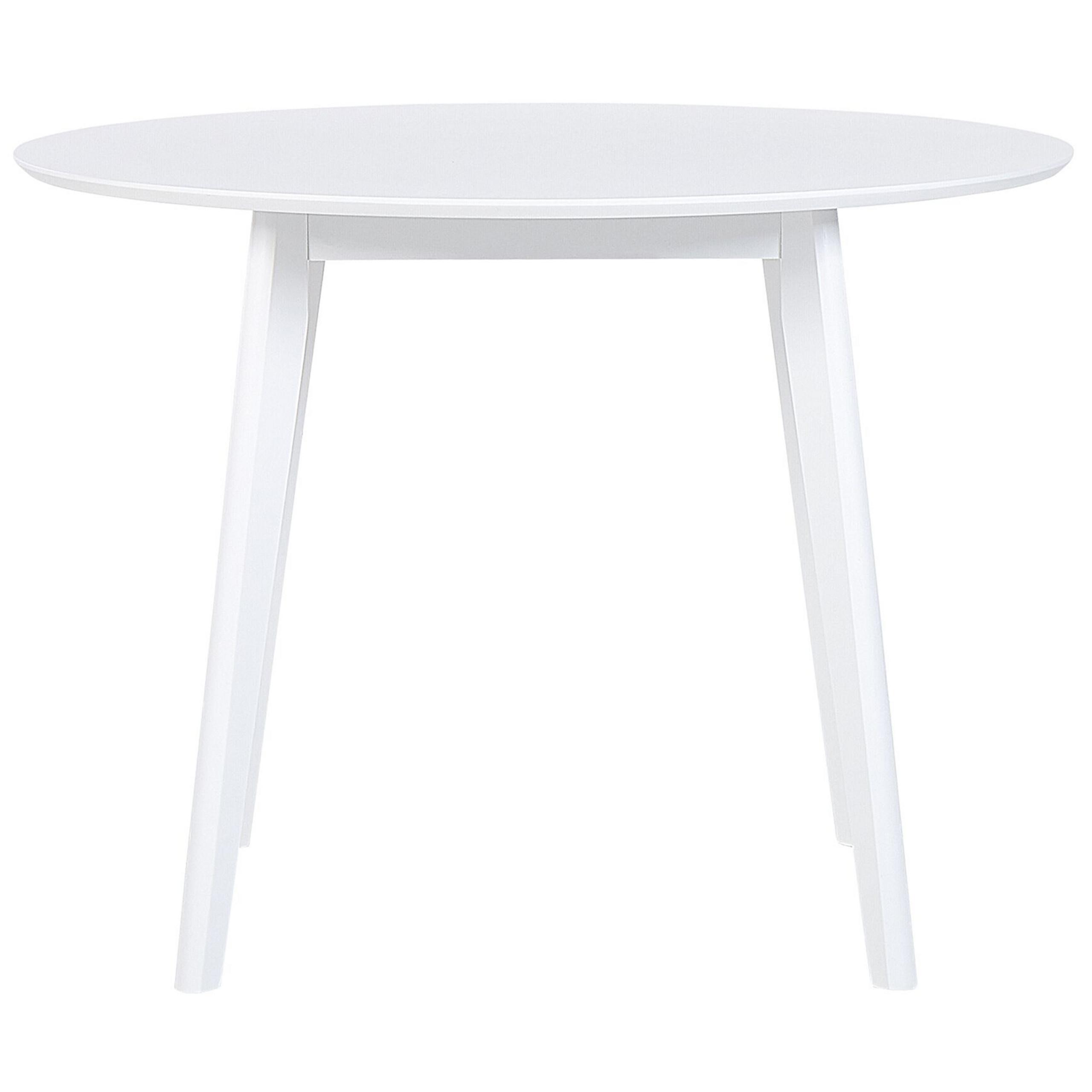 ESSTISCH 100/100/75 cm Weiß Rund Roxby - Weiß, Holzwerkstoff (100/100/75cm) - Beliani