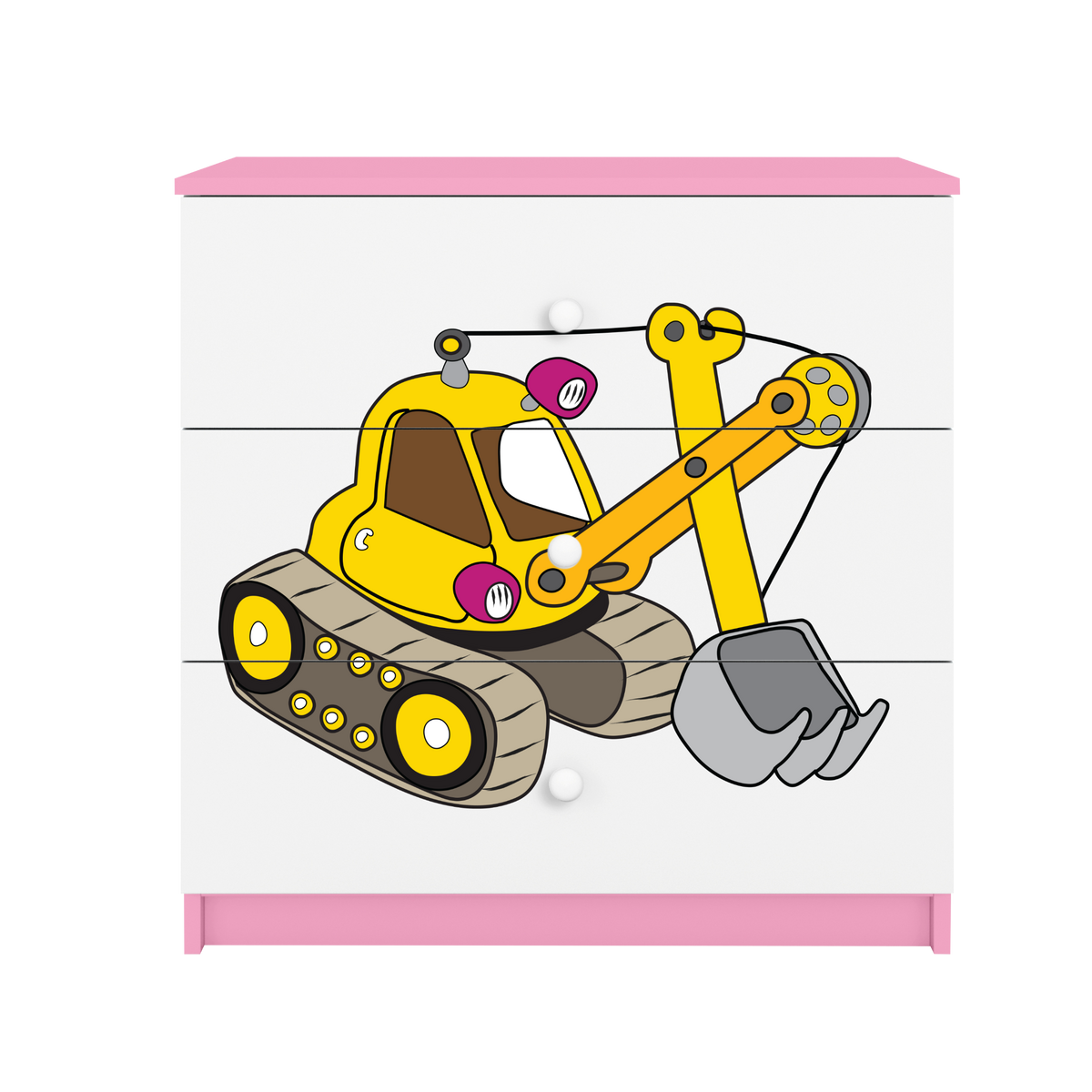 KOMMODE Babydreams Excavator 81/81/41 - Rosa, Holzwerkstoff (81/81/41cm) - RAUMHIRSCH FURNITURE