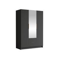 KLEIDERSCHRANK Calwi II - Goldfarben/Schwarz, Holzwerkstoff/Kunststoff (150/216/60cm) - MIRJAN24