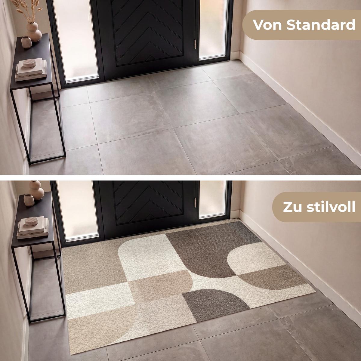 FUSSMATTE Geometrisch - Gewebte Struktur - Modern Fußabtreter 180x120 cm - Beige, Kunststoff (180/0.4cm) - MuchoWow