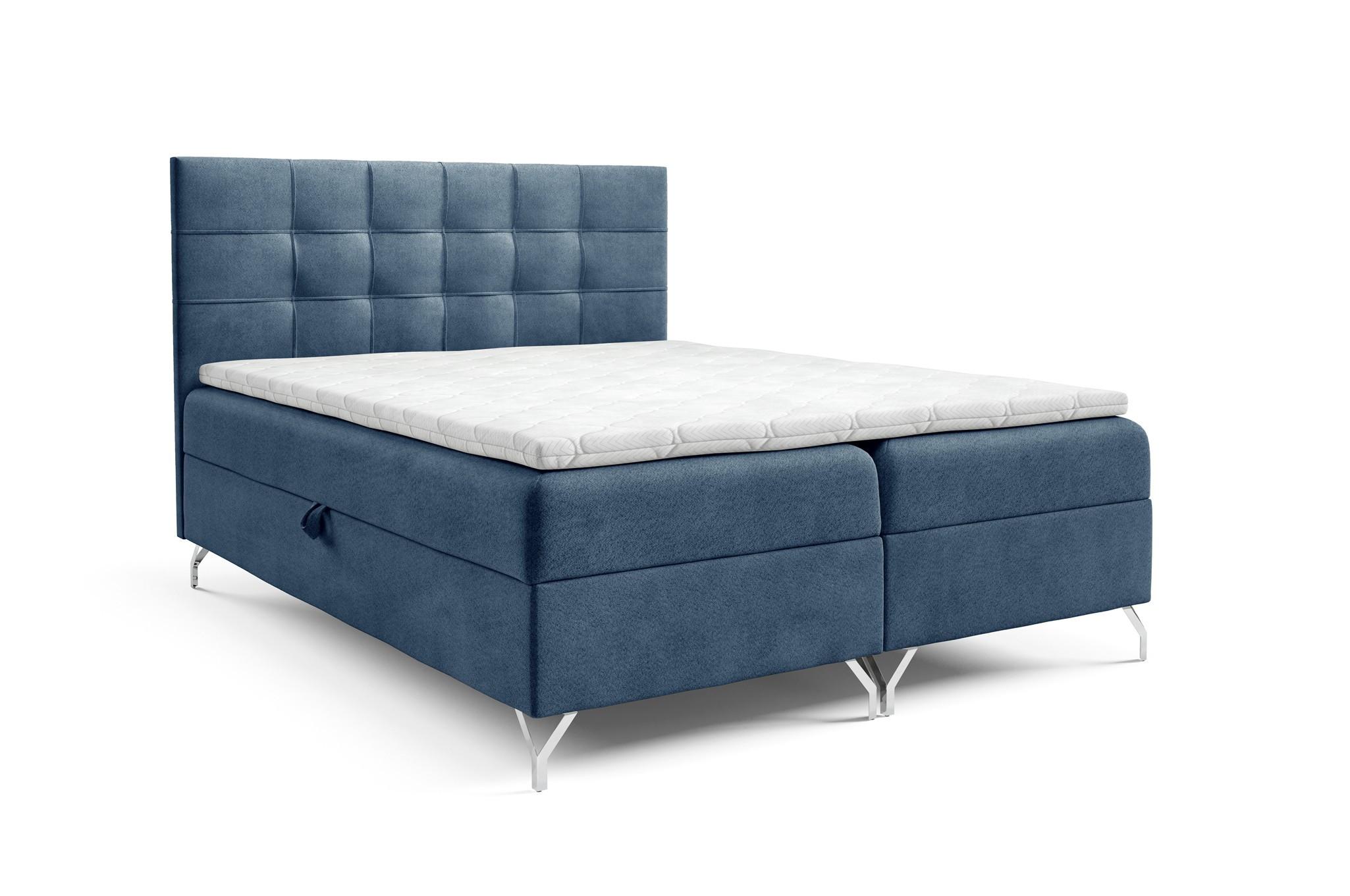 BOXBETT Candela In überlänge - Blau, Holzwerkstoff/Textil (120/220cm) - Fun Möbel