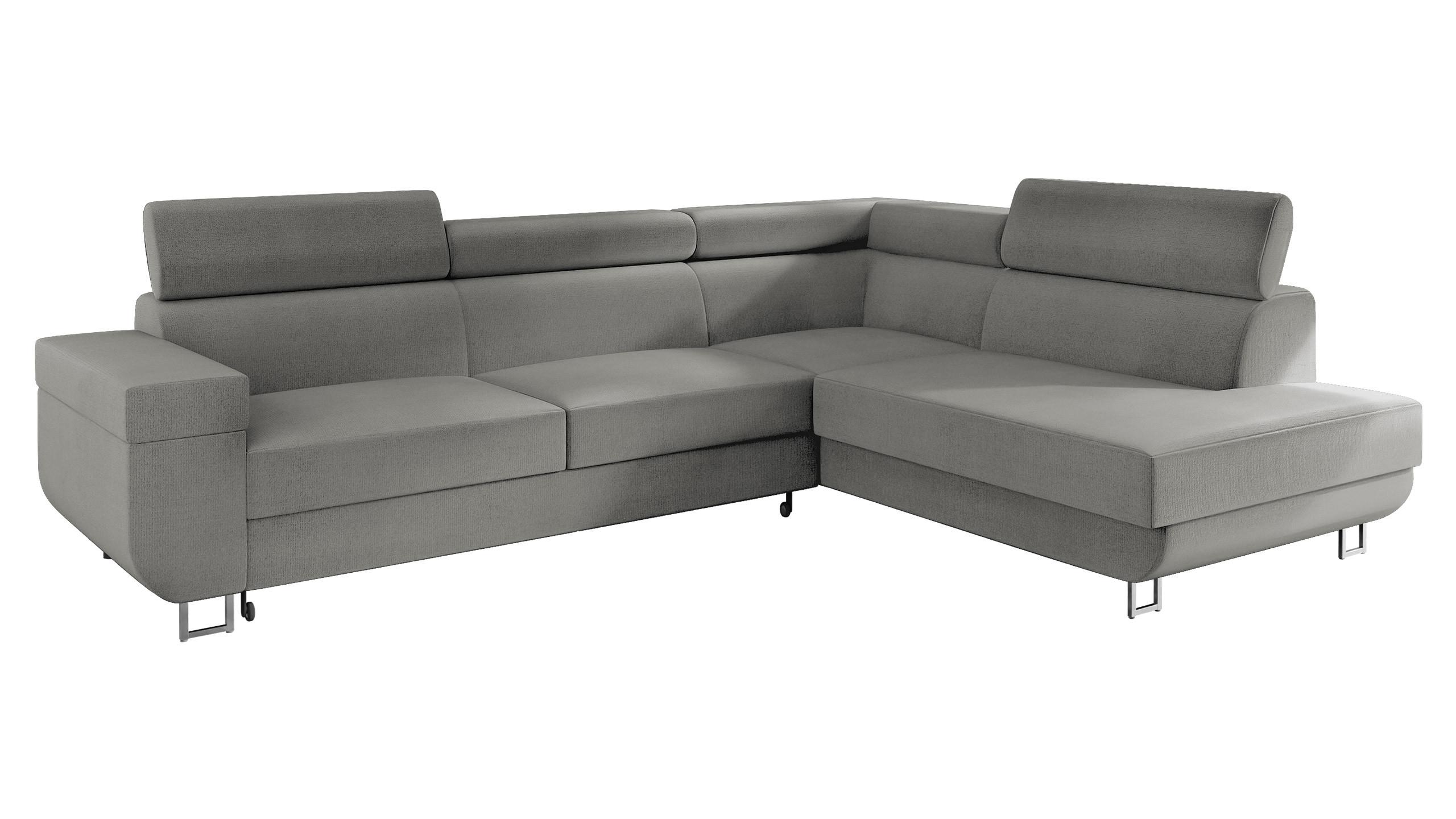 ECKSOFA Fonti, Seite: Rechts - Hellgrau, Holz/Textil (253/188cm) - MIRJAN24
