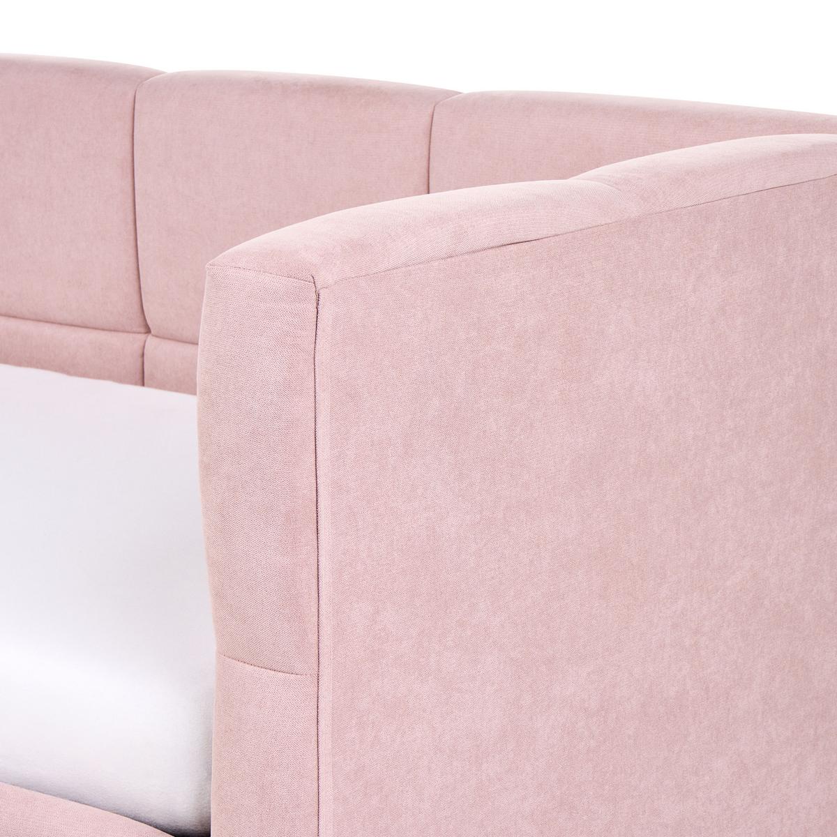 TAGESBETT Stoff 90/200 cm mit Stauraum rechtsseitig Rosa Jacou - Pink, Textil (90/200cm) - Beliani