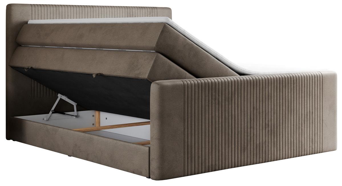 BOXSPRINGBETT KING DOREN 200/200 Braun Velvet - H3 - Braun, Holz/Textil (200/200cm) - MKS