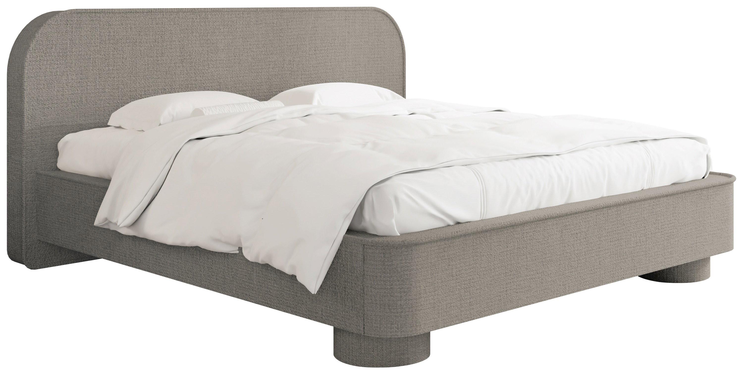 POLSTERBETT Aurora mit Bettkasten, Lattenrost & gepolsterten Füßen in Taupe Chenille 140x200 cm - Taupe/Beige, Holzwerkstoff/Textil (140/200cm) - WFL GROUP