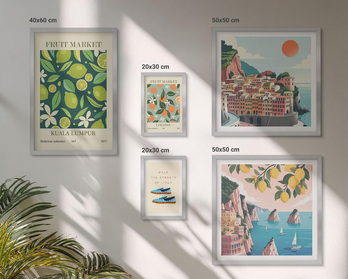 BILDER SET 5er Set - 50x50 cm & 20x30 cm & 40x60 cm Silberner Rahmen - Stadtansichten Paris London Frankreich - Silberfarben, Kunststoff (40/60cm) - TULUP