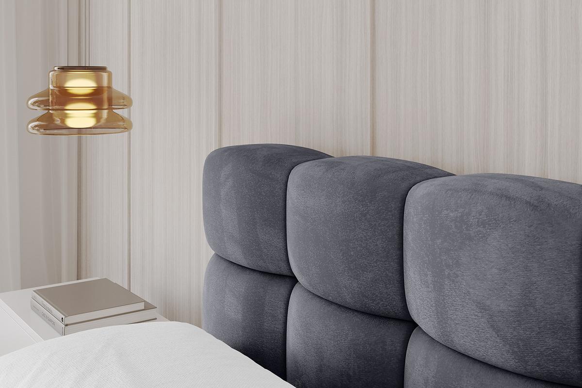 POLSTERBETT mit Bettkasten und Lattenrost, Boxbett ohne Matratze - LEYA-v1 180x200 Dunkelgrau - Dunkelgrau, Holzwerkstoff/Textil (180/200cm) - ALTDECOR