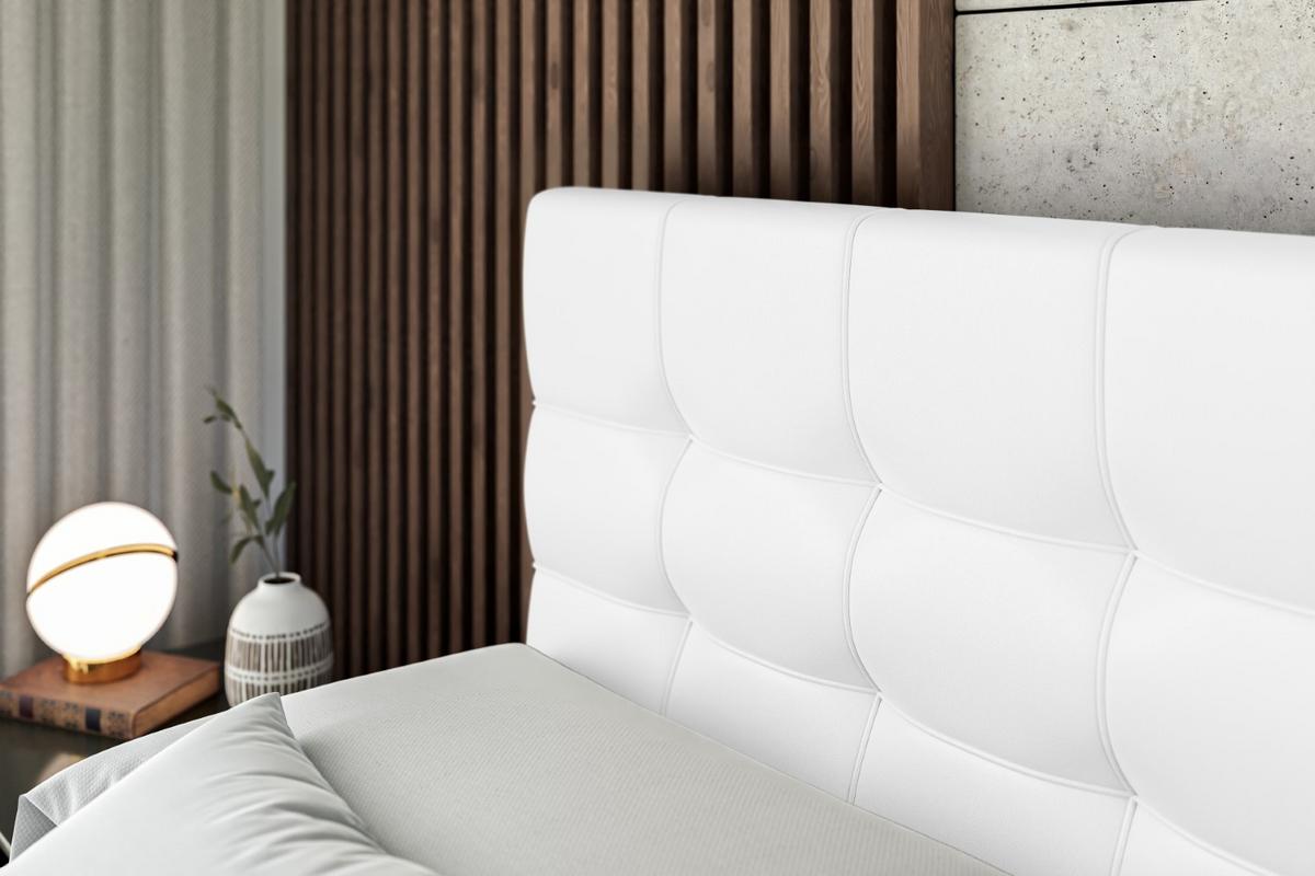 BOXBETT mit H3-Matratze und Lattenrost - BERO - 140x200 Weiß Hochglanz - Weiß Hochglanz, Holzwerkstoff (140/200cm) - ALTDECOR