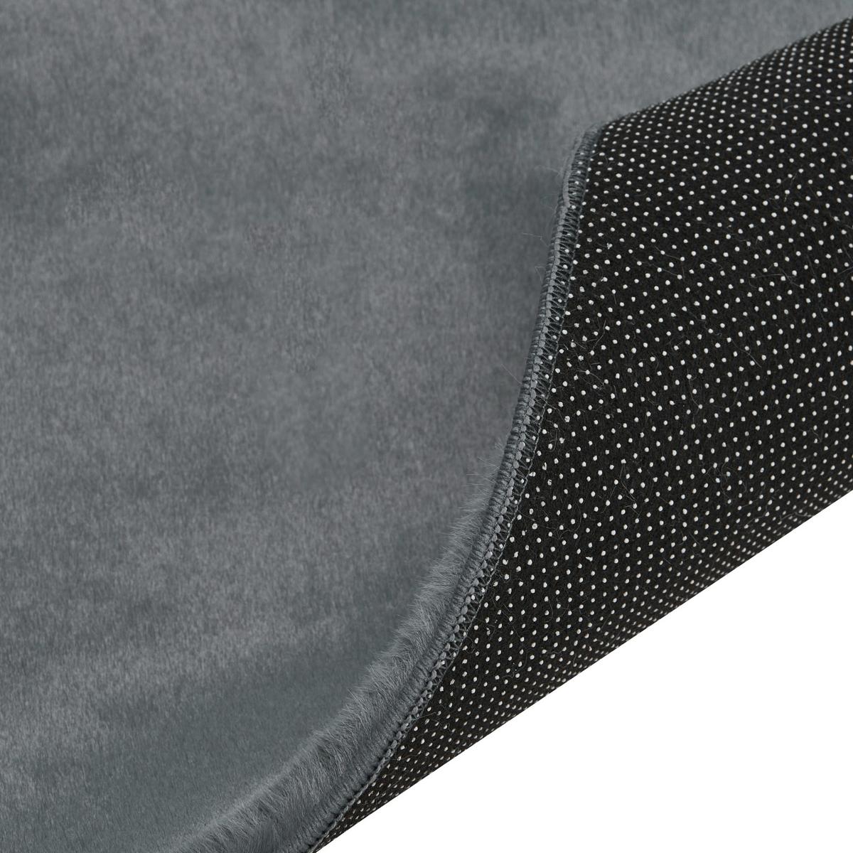 TEPPICH Dunkelgrau 80/300 cm Tangra - Dunkelgrau/Grau, Kunststoff (80/300cm) - Beliani