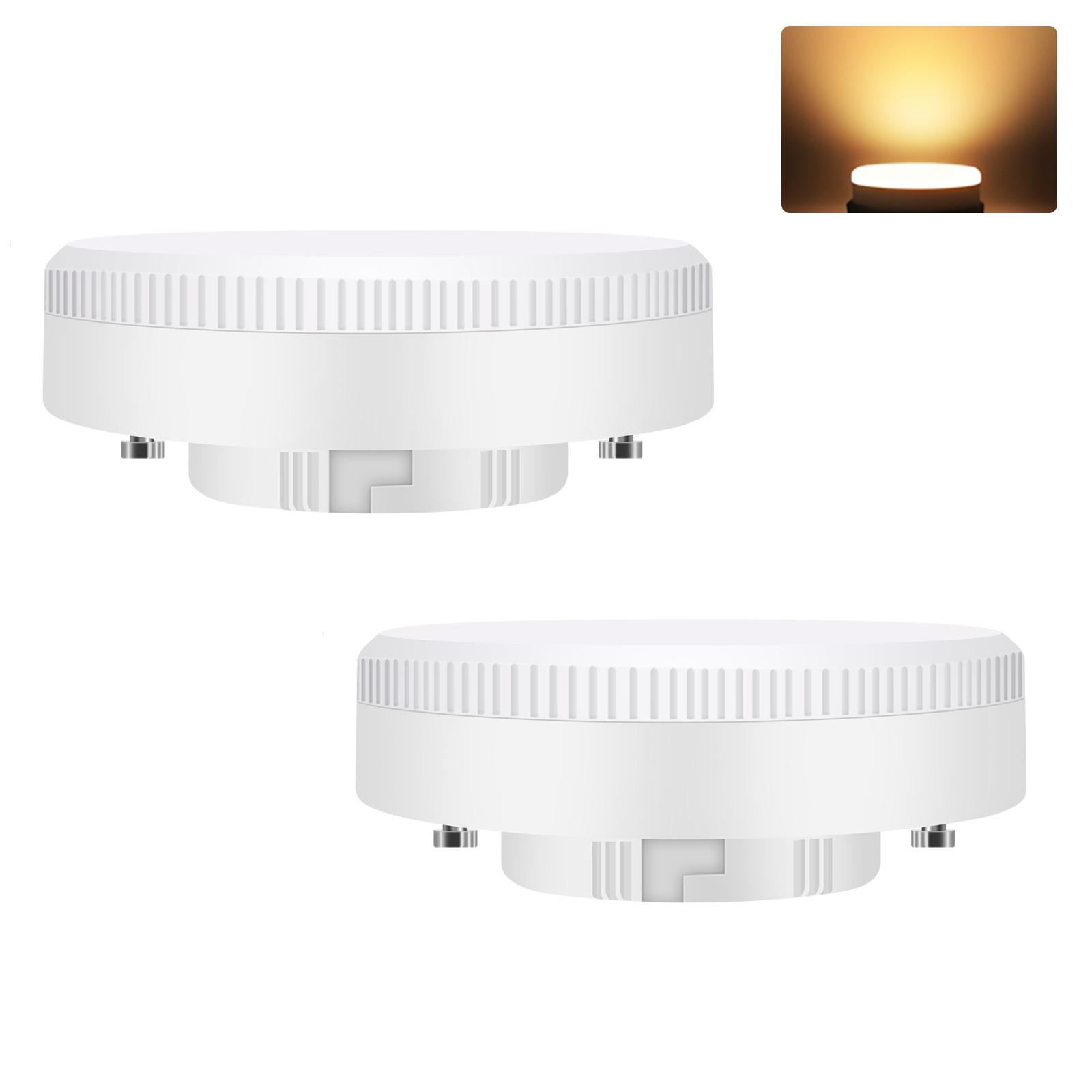 LED-LEUCHTMITTEL 2 Stück GX53 Elowenor 7.4/7.4/2.5 cm - Weiß, Kunststoff (7.4/2.5cm) - ZMH