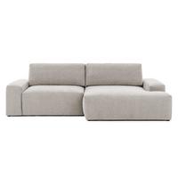 ECKSOFA Lennon aus Beige Strukturstoff mit Schlaffunktion und Bettkasten - Beige/Schwarz, Holz/Kunststoff (264/137cm) - S-Style
