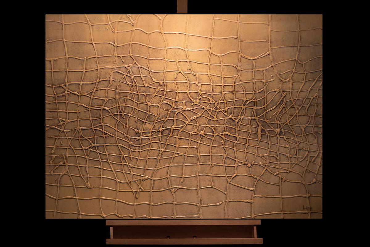 ACRYLBILD HANDGEMALT 100/75 cm - Gelb, Holz/Textil (100/75cm) - KUNSTLOFT