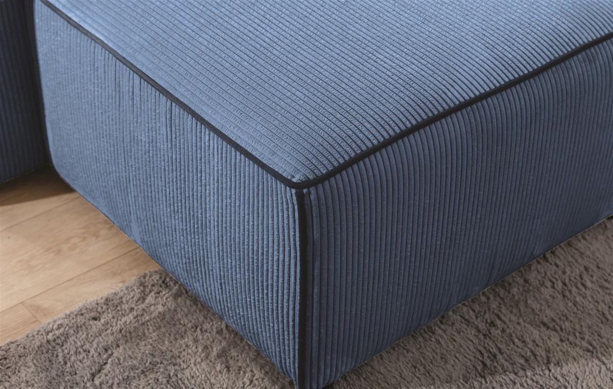 ECKSOFA Schlafsofa Waldo In Poso - Blau, Holzwerkstoff/Textil (260/173cm) - Fun Möbel