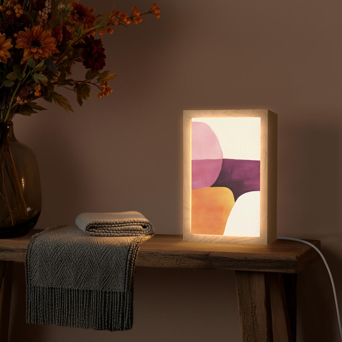 WANDLEUCHTE Formen - Abstrakt - Farbenfroh 20x30 cm - Rosa, Holzwerkstoff (20/30/8cm) - OnlyWow