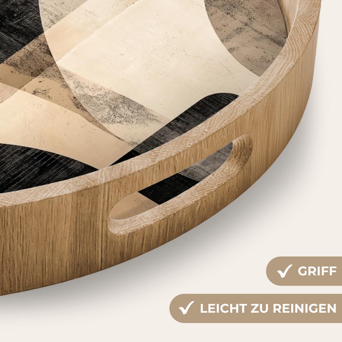 TABLETT Abstrakt - Formen - Modern - Beige 50x50 cm - Beige, Holz (50/5/5cm) - OnlyWow