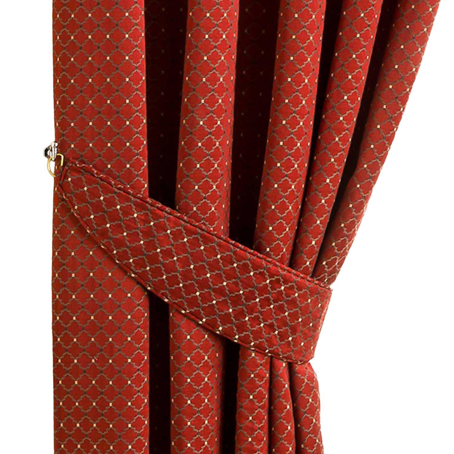 RAFFHALTER Ornament 2er-Set - Rot, Textil (13/66cm) - Homescapes