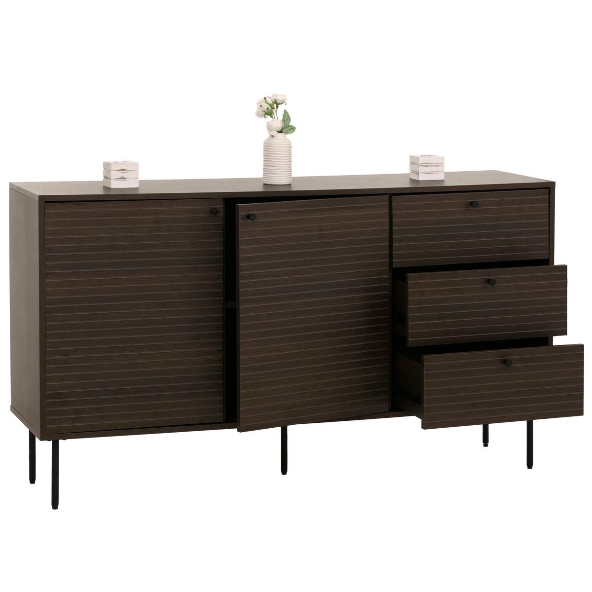 KOMMODE Dunkelbraun - Dunkelbraun, Metall (150/85/40cm) - MCW