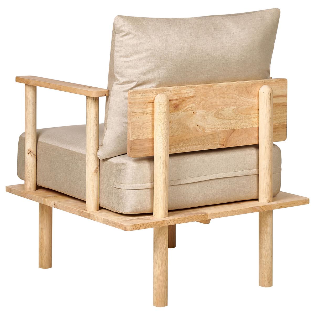 SESSEL Sandbeige Asker - Sandfarben/Braun, Textil (70/87/74cm) - Beliani